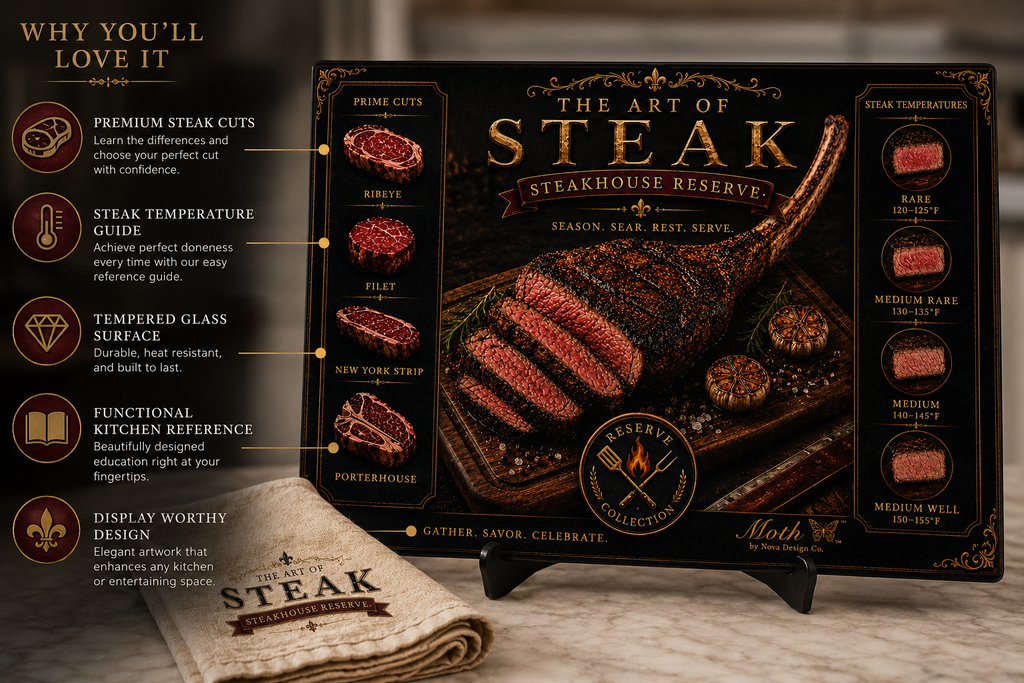 The Art of Steak | Tempered Glass Cutting Board