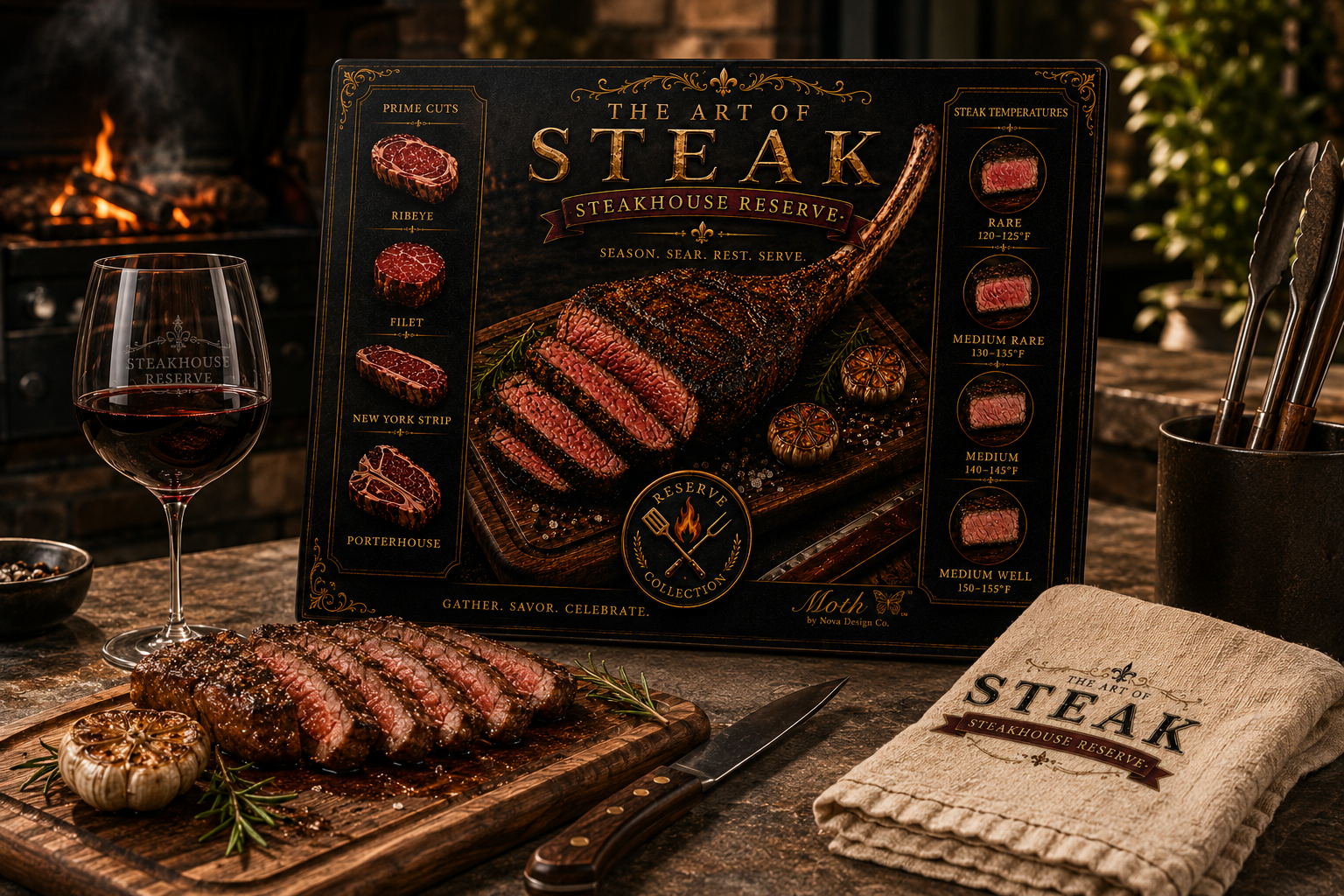 The Art of Steak | Tempered Glass Cutting Board
